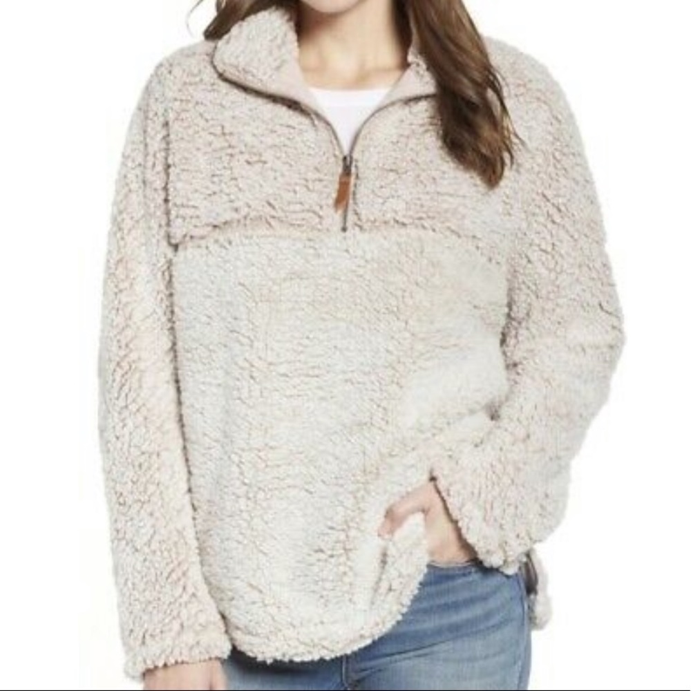 Thread & Supply Smoky Rose Pink Teddy Bear Sherpa Oversized Pullover Jacket